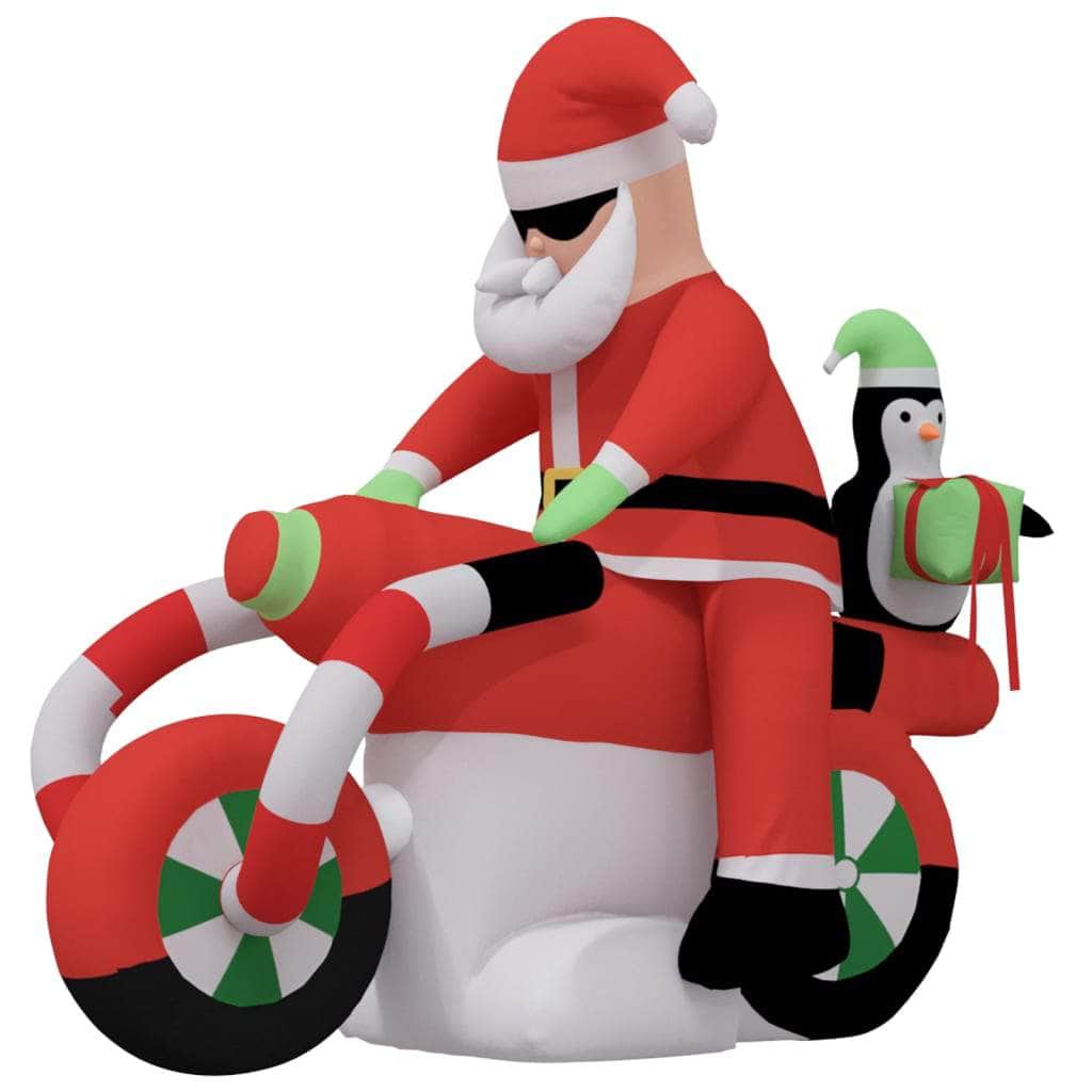 Christmas Inflatable Santa on Motorcycle LED | Christmas Lighting