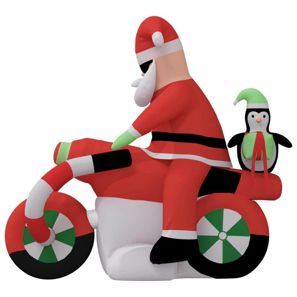 Christmas Inflatable Santa on Motorcycle LED, Christmas Lighting