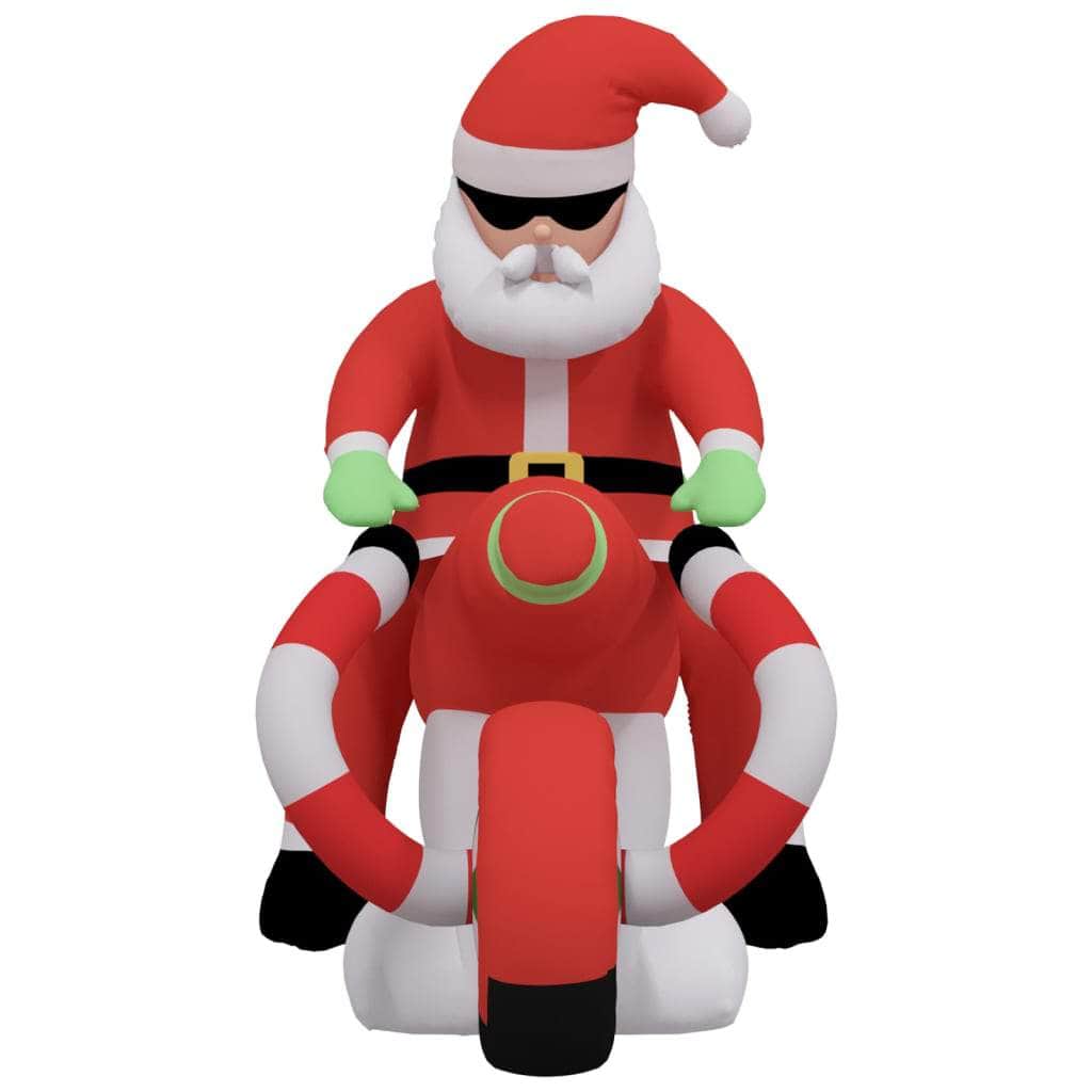 Christmas Inflatable Santa on Motorcycle LED with Christmas Lighting