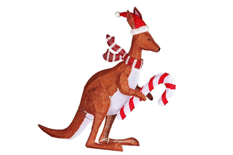 Christmas Kangaroo Display with Lights 99cm