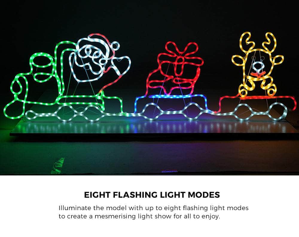 Christmas Light LED Motif Lights Santa Train 196cm