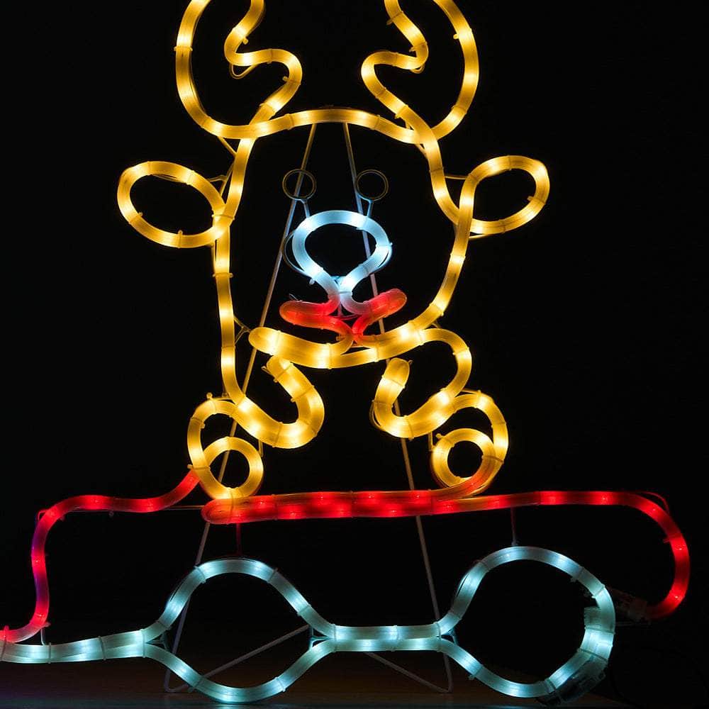 Christmas Light LED Motif Lights Santa Train 196cm