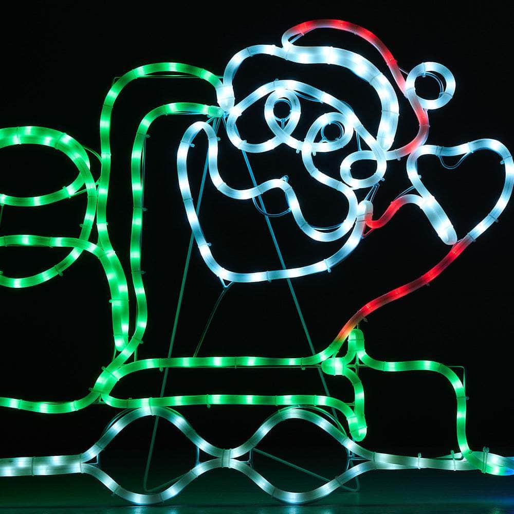 Christmas Light LED Motif Lights Santa Train 196cm
