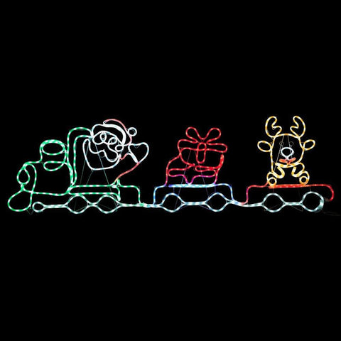 Christmas Light LED Motif Lights Santa Train 196cm