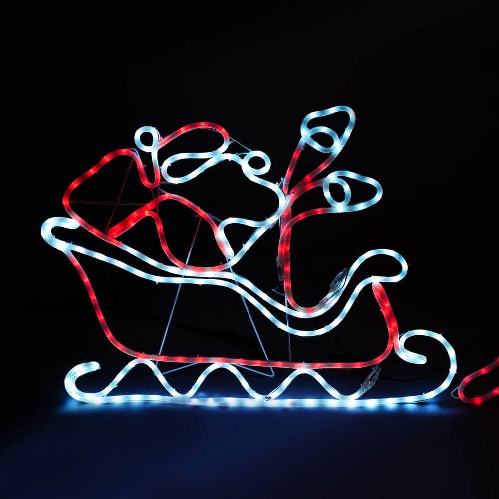 Christmas Light LED Motif Rope Lights Santa Riding 4 Reindeer