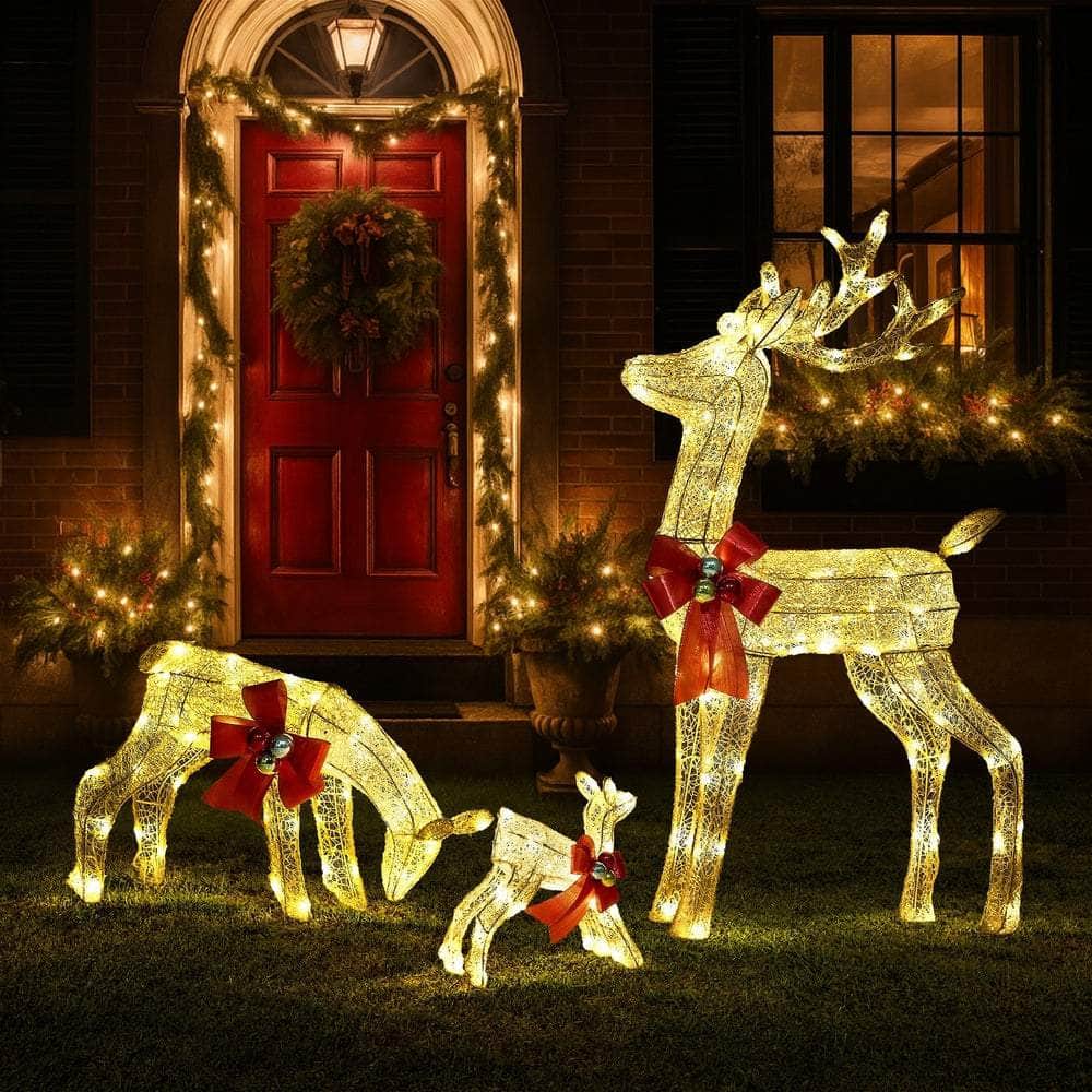 Christmas Lights LED 3PCS Reindeer Family Xmas Decor