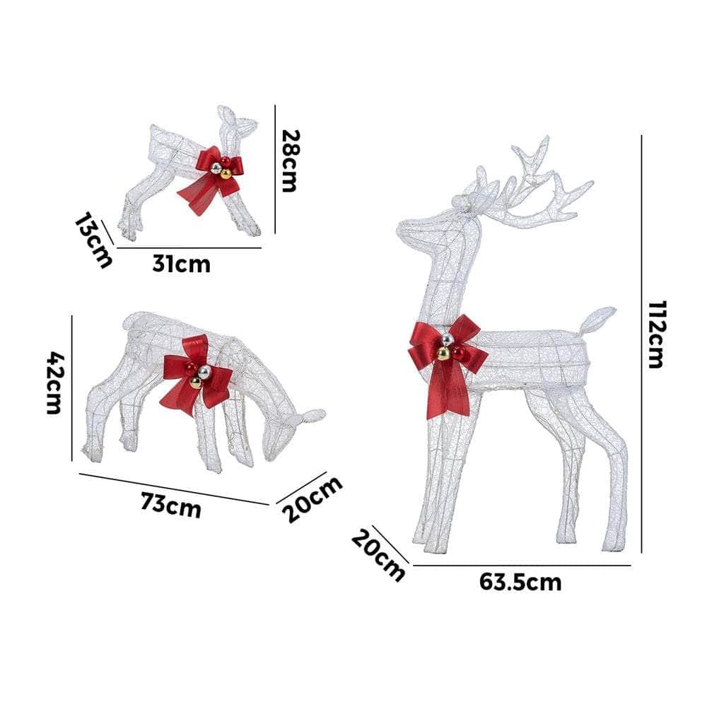 Christmas Lights LED 3PCS Reindeer Family Xmas Decor