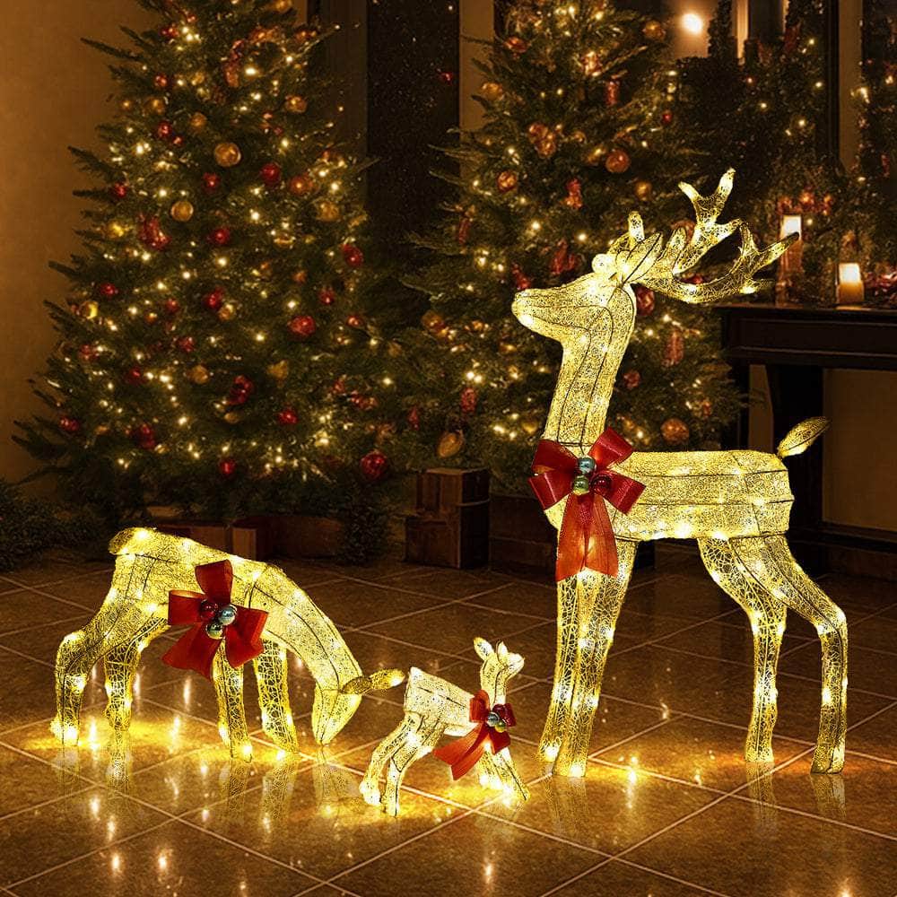 Christmas Lights LED 3PCS Reindeer Family Xmas Decor