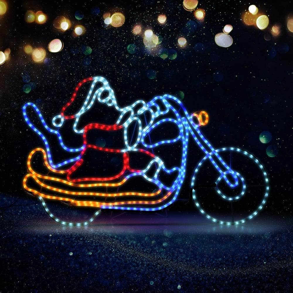 Christmas Lights Santa Motorbike LED Rope Lights Motifs