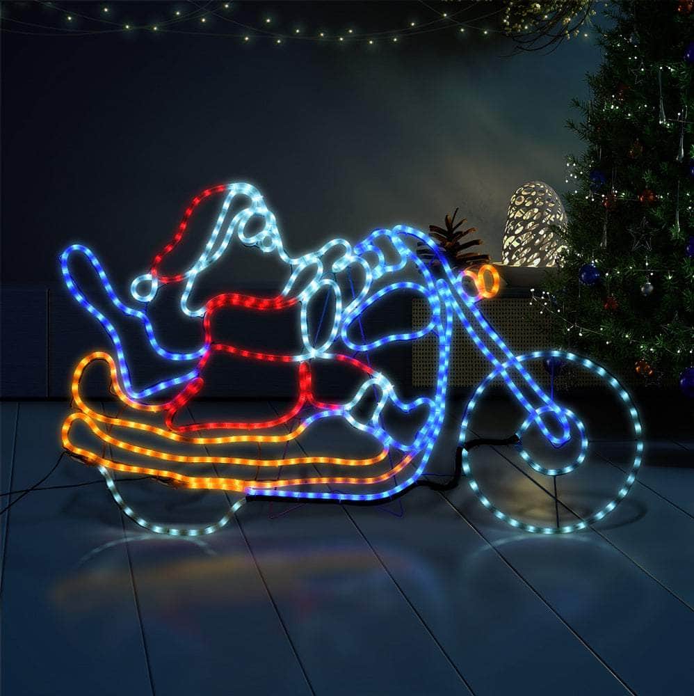 Christmas Lights Santa Motorbike LED Rope Lights Motifs