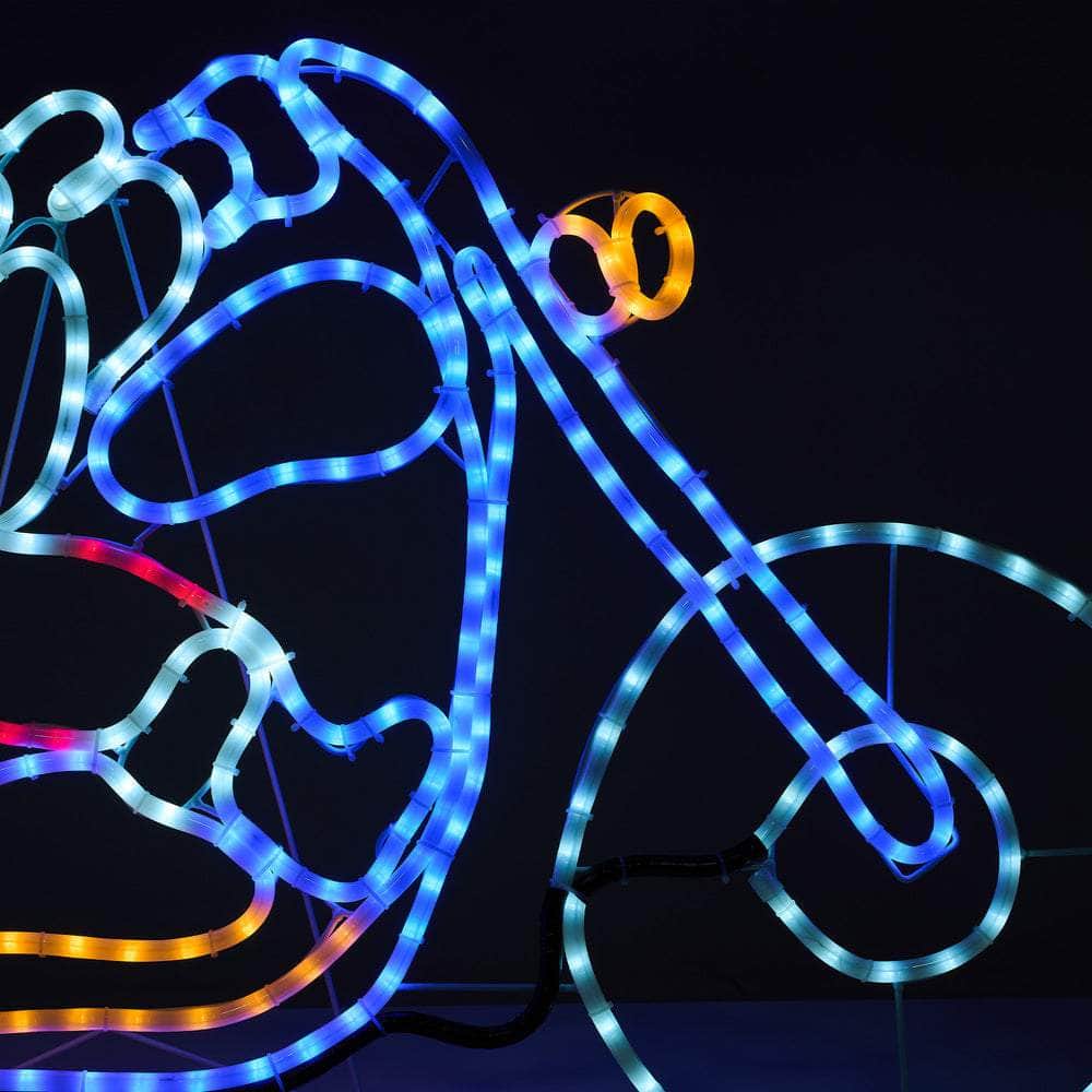 Christmas Lights Santa Motorbike LED Rope Lights Motifs