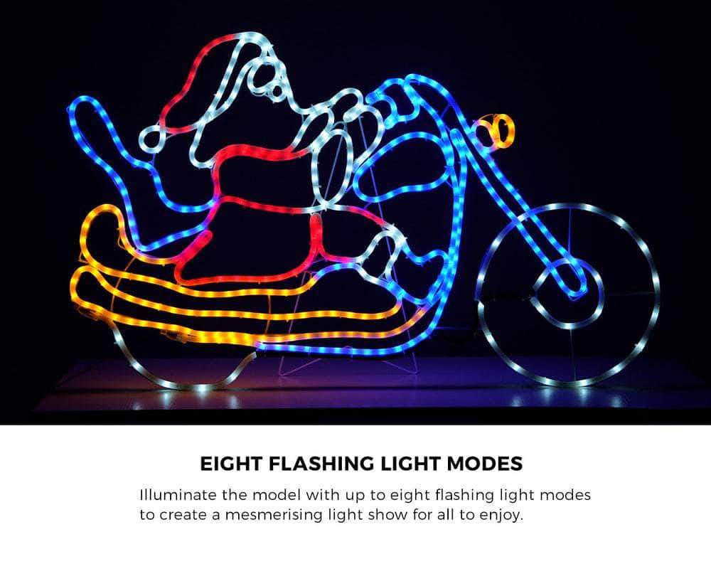 Christmas Lights Santa Motorbike LED Rope Lights Motifs