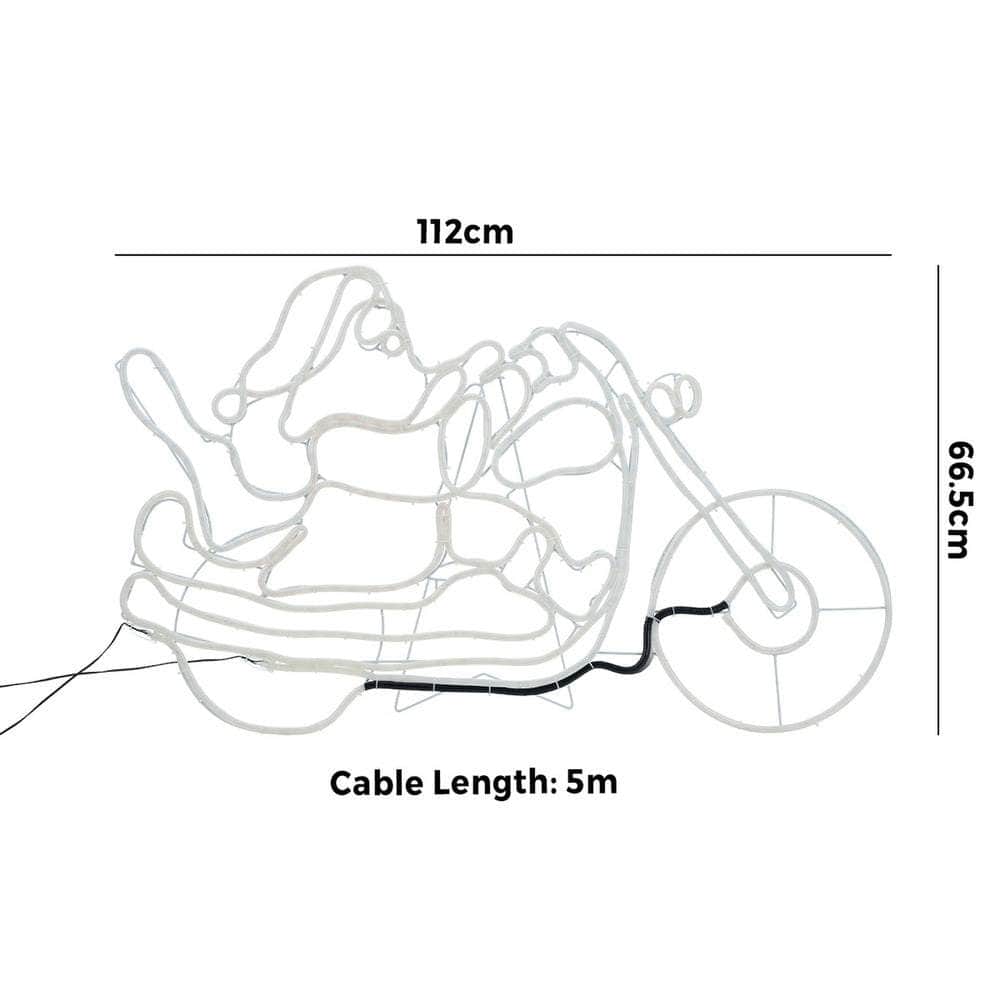 Christmas Lights Santa Motorbike LED Rope Lights Motifs