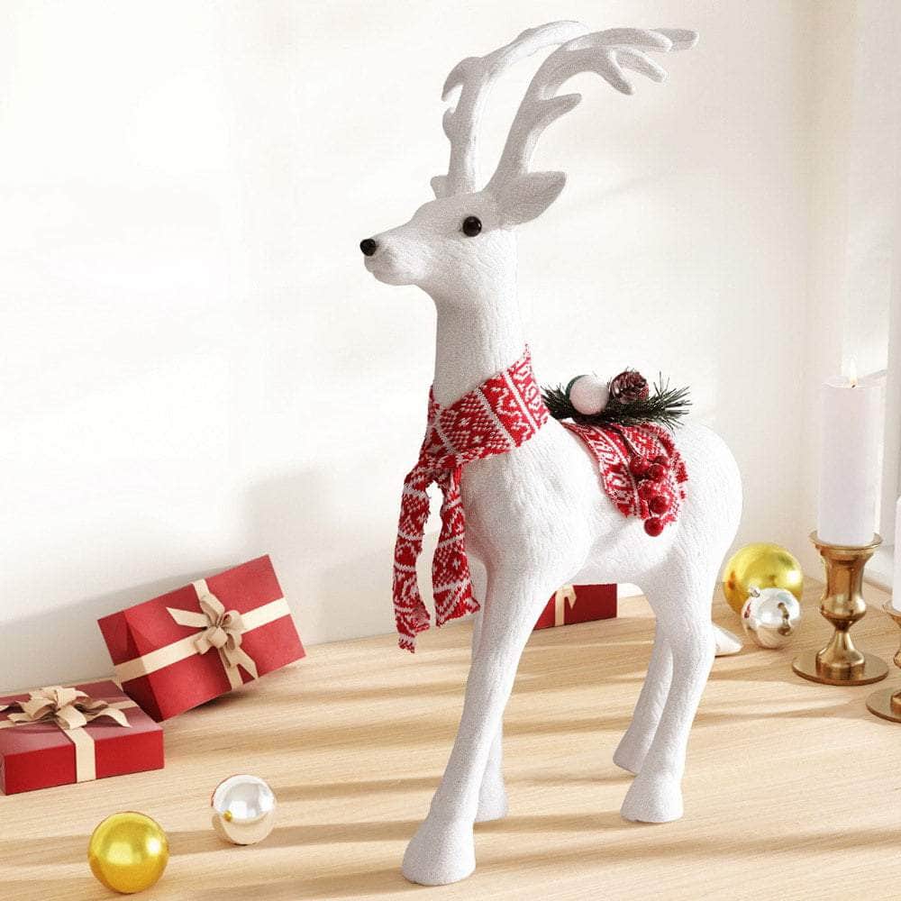Christmas Reindeer Glitter Deer Ornaments Party Decorations