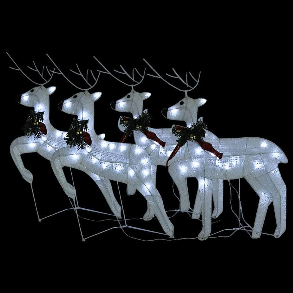 Christmas Reindeers 4 pcs White 80 LEDs | White colour