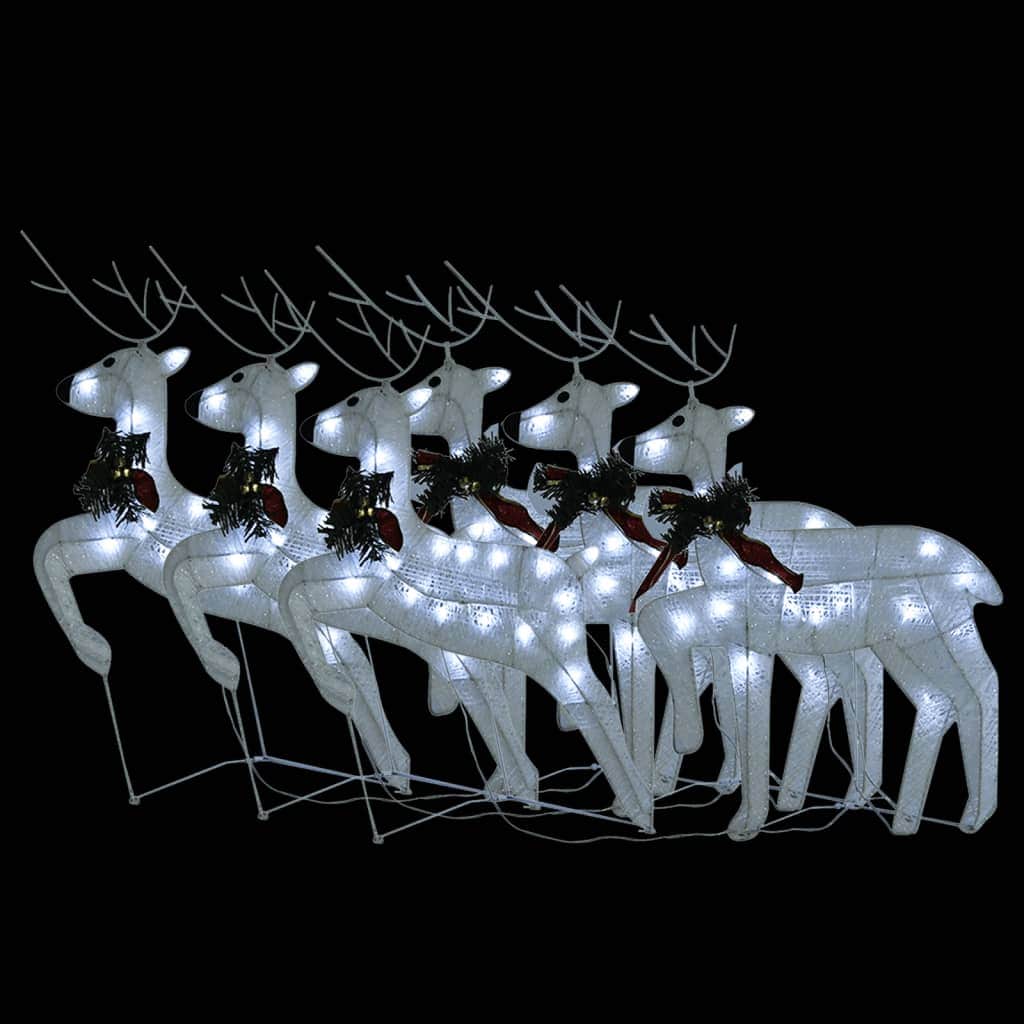 Christmas Reindeers 6 pcs White 120 LEDs | White colour