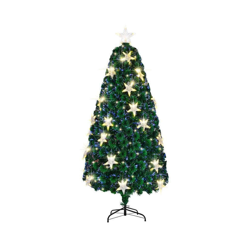 Green colour - Christmas Tree 1.8M 6FT Fibre Optics Green with LED lights