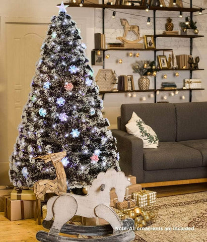 Christmas Tree 1.8M 6FT Snowflakes Green with LED lights