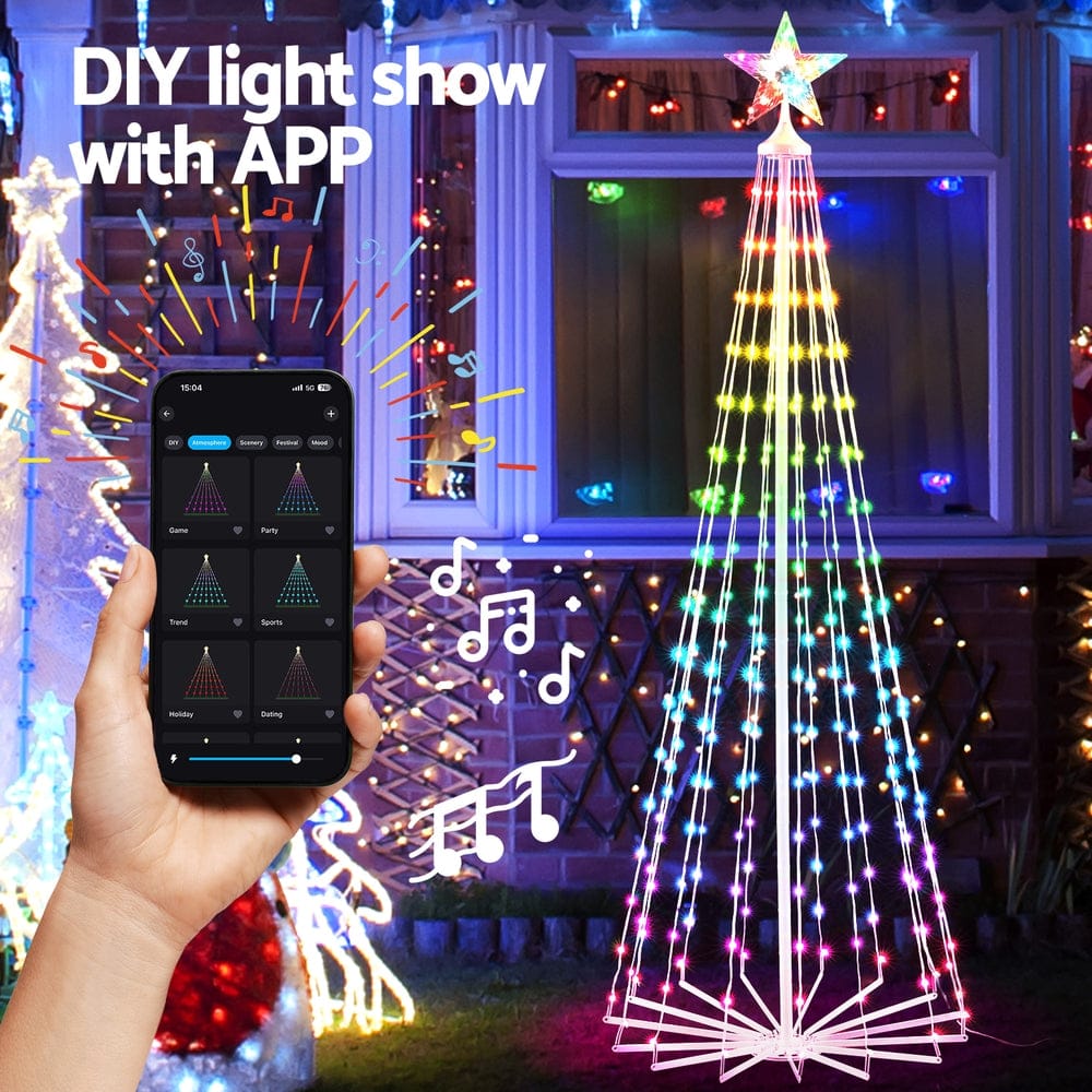 1.8M Christmas Tree 265 Led Rgb Fairy Lights with Christmas Trees