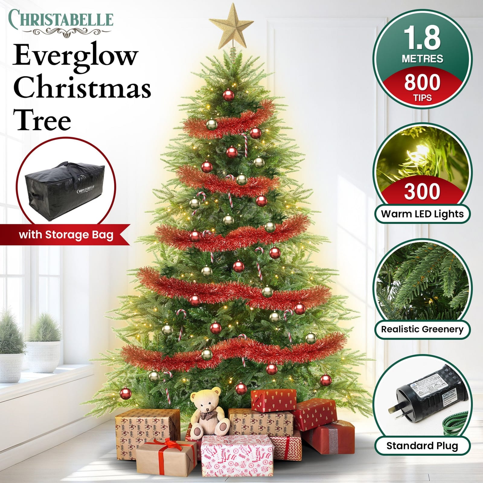 1.2M/1.8M Prelit Everglow Fir Christmas Tree With 150 Led Lights | Christmas Trees - photo 41