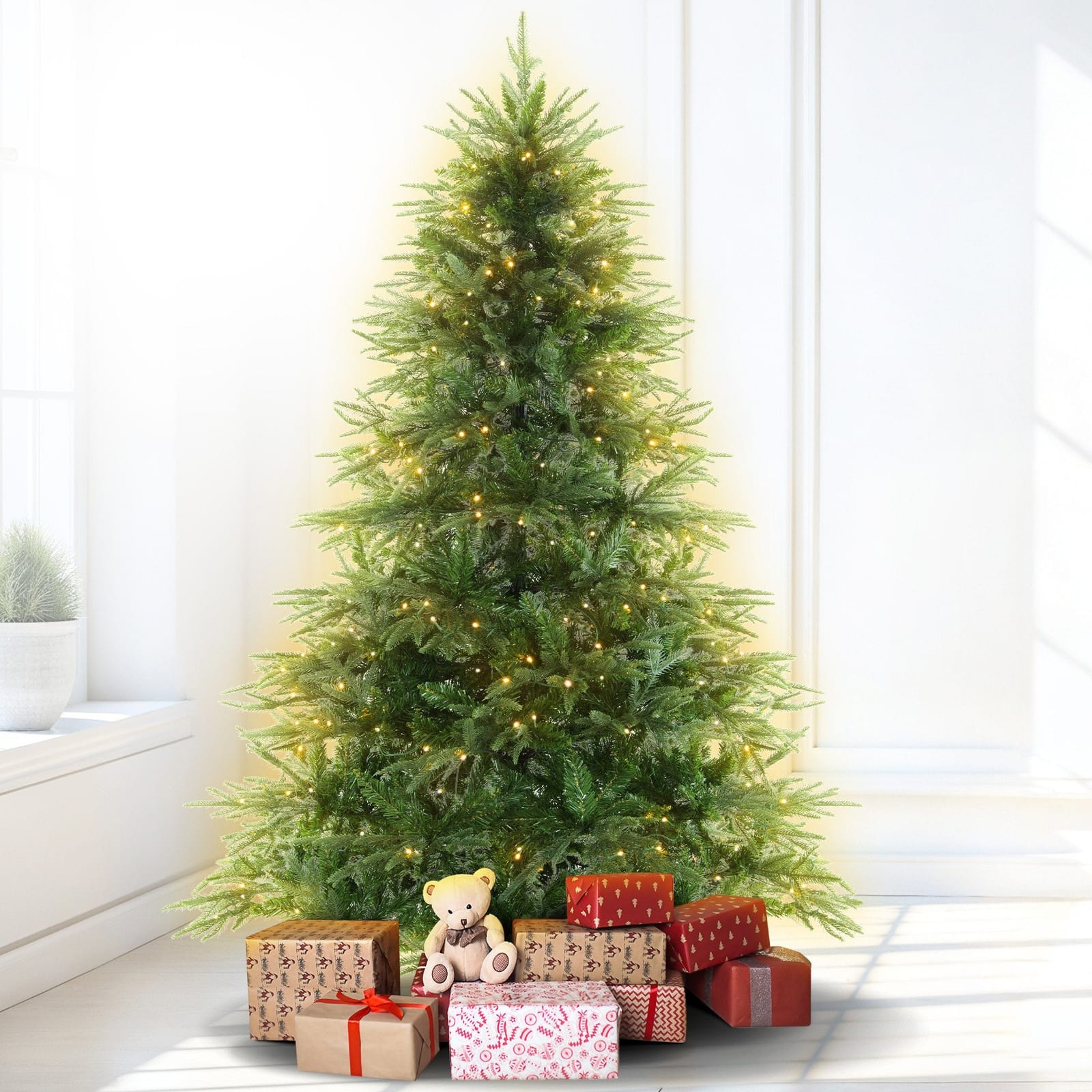 1.2M/1.8M Prelit Everglow Fir Christmas Tree With 150 Led Lights with Christmas Trees - photo 28