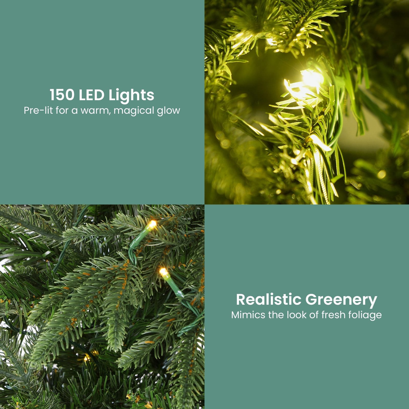 1.2M/1.8M Prelit Everglow Fir Christmas Tree With 150 Led Lights - Christmas Trees - photo 29