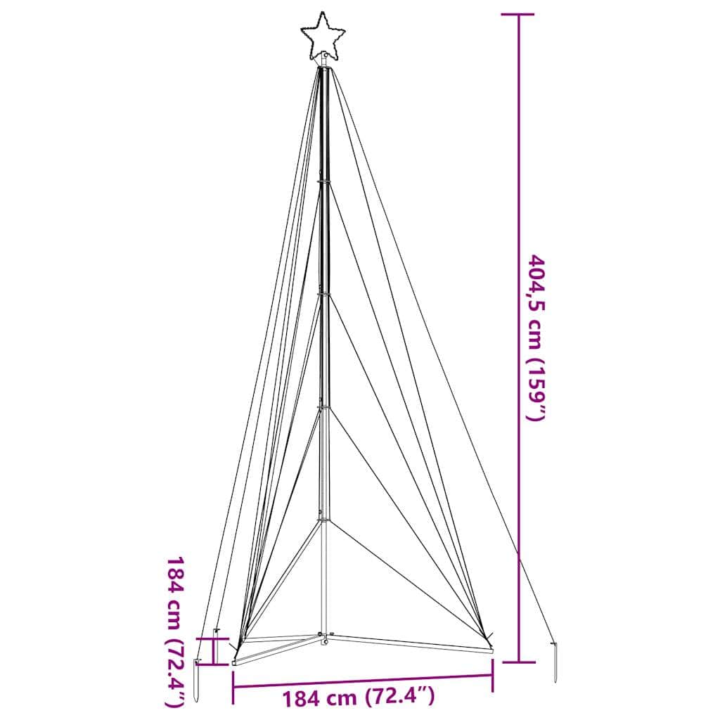 Christmas Tree Light 615 LEDs White 404.5 cm
