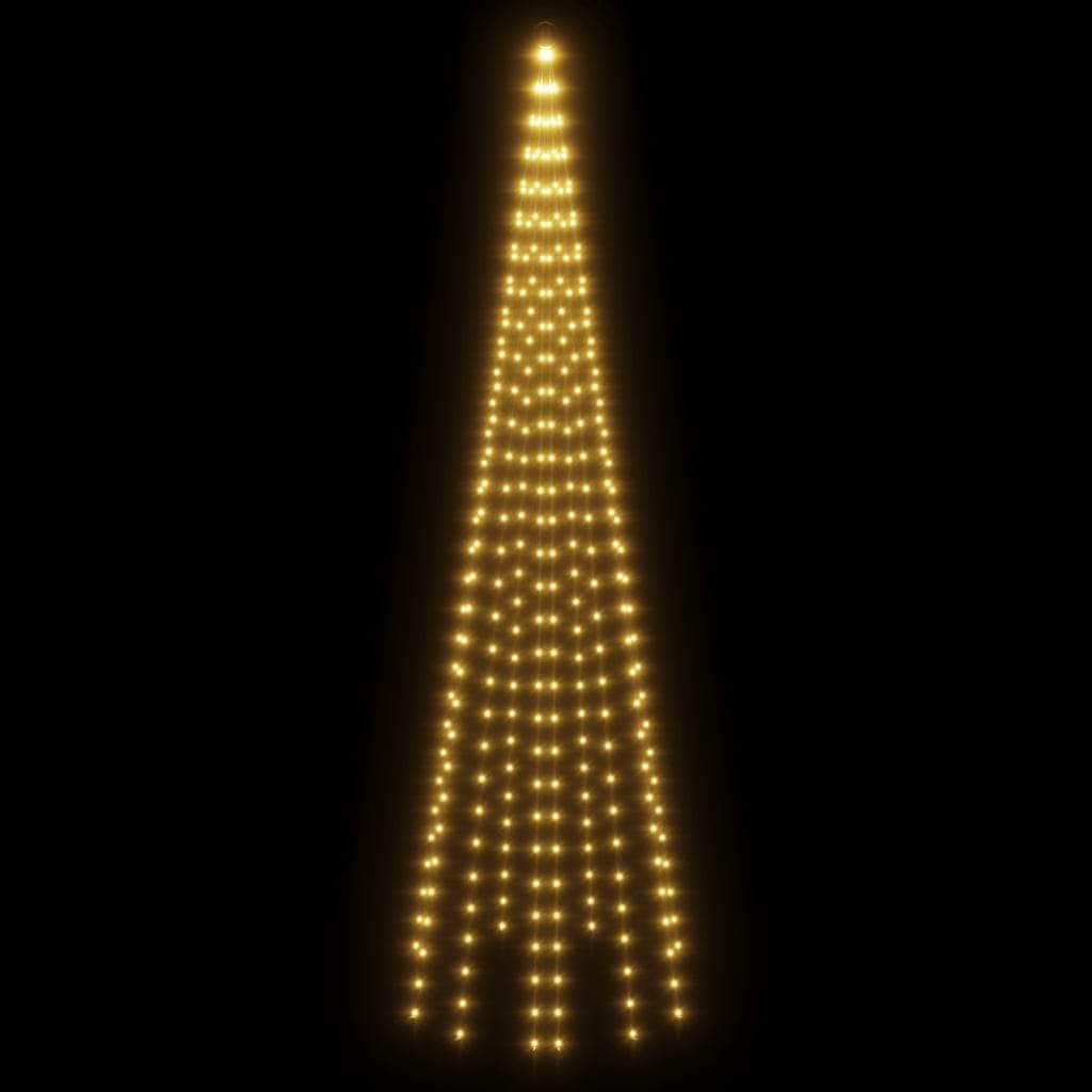 Christmas Tree on Flagpole Warm White 310 LEDs