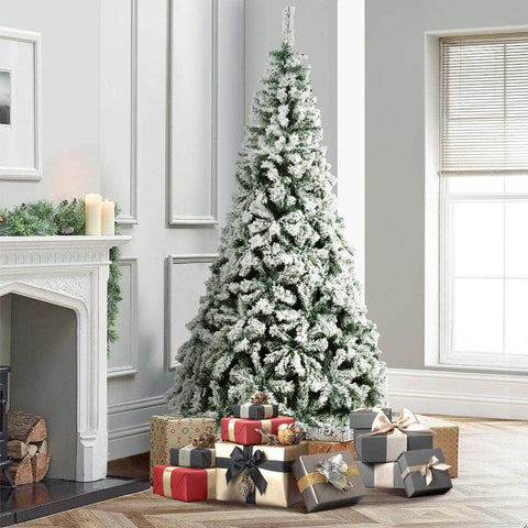 Christmas Tree Snow Flocked Xmas Decorations Home Decor Green