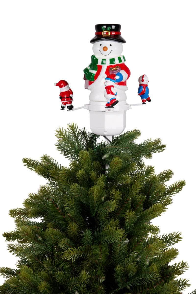 dsd - Christmas Tree Topper Snowman w/ Projected Images Lights Snow & Music