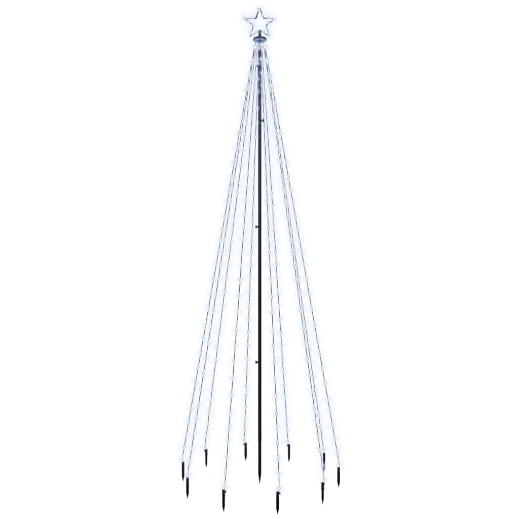 Christmas Tree with Spike Cold White 310 LEDs 300 cm