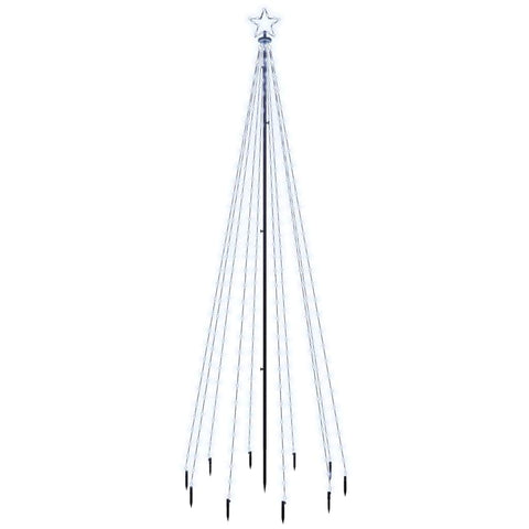 Christmas Tree with Spike Cold White 310 LEDs 300 cm