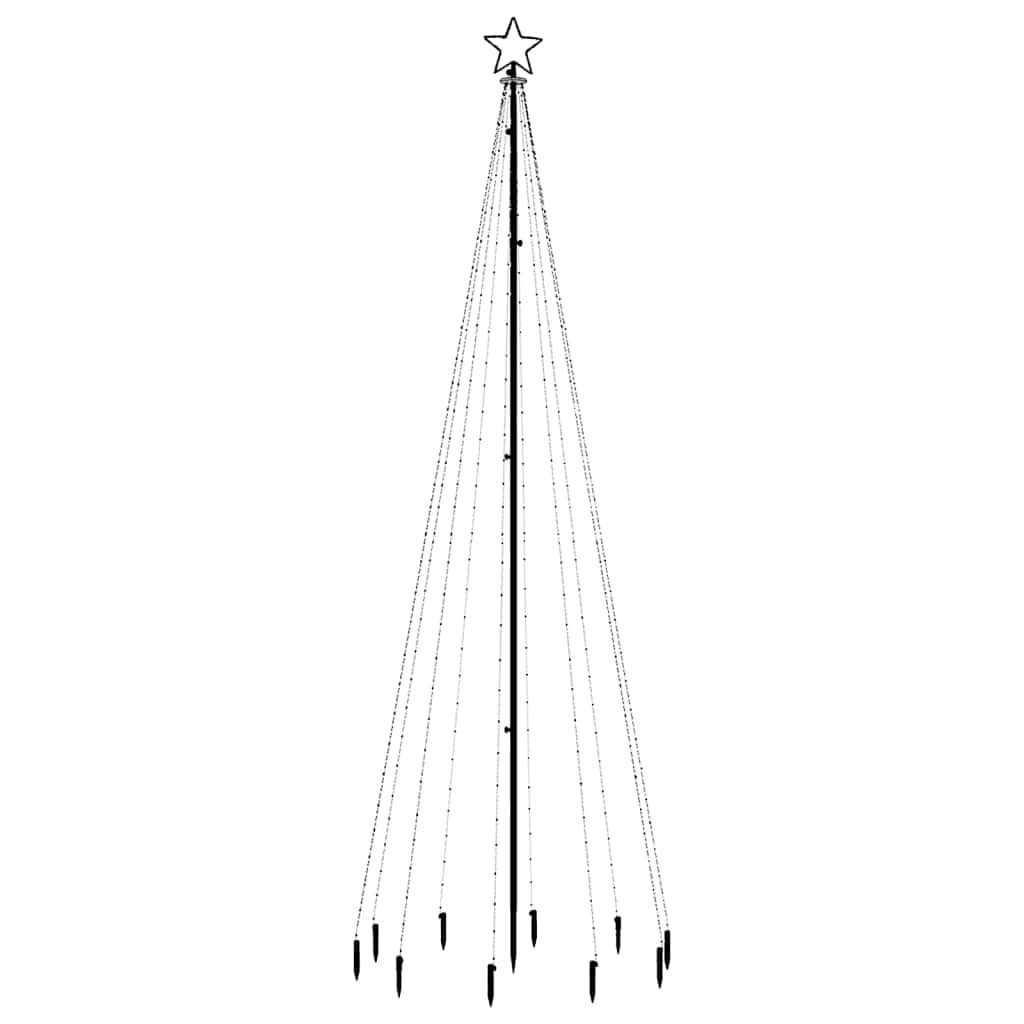 Christmas Tree with Spike Cold White 310 LEDs 300 cm