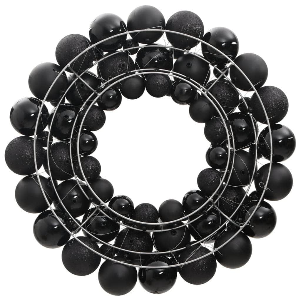 Christmas Wreath Black Polystyrene