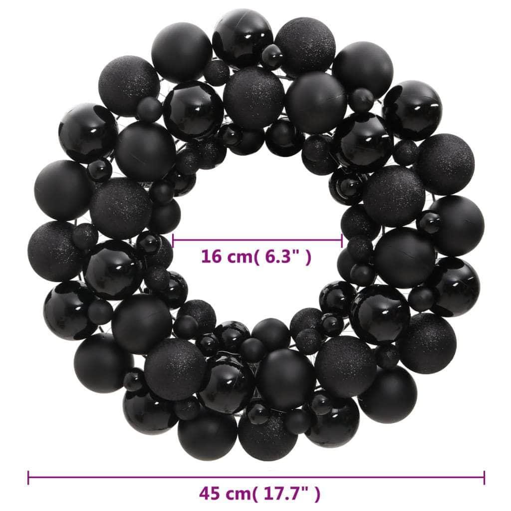 Christmas Wreath Black Polystyrene