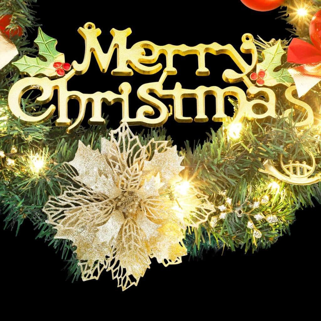 Christmas Wreath with 15 LEDs Green