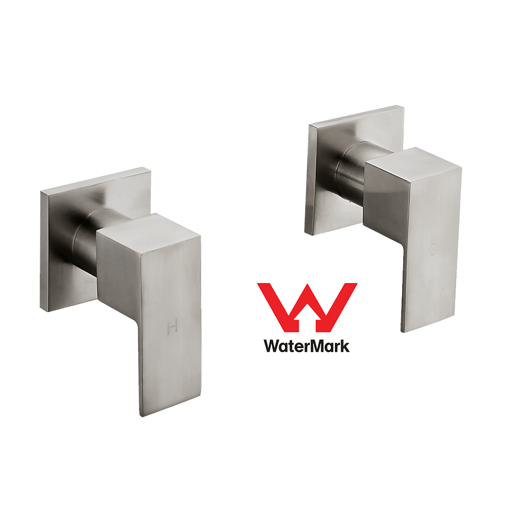 Chrome Bathroom Shower / Bath Mixer Tap Set with Brushed Finish w/ WaterMark