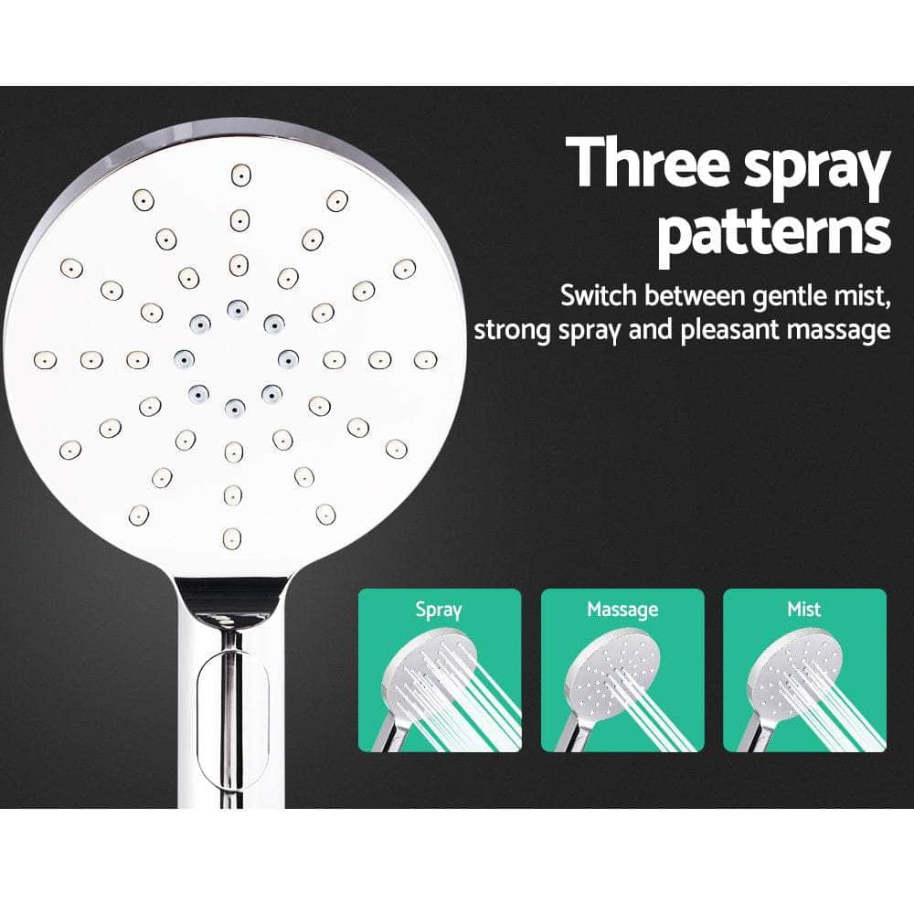 Chrome Handheld Round High Pressure Rain Shower Head Set