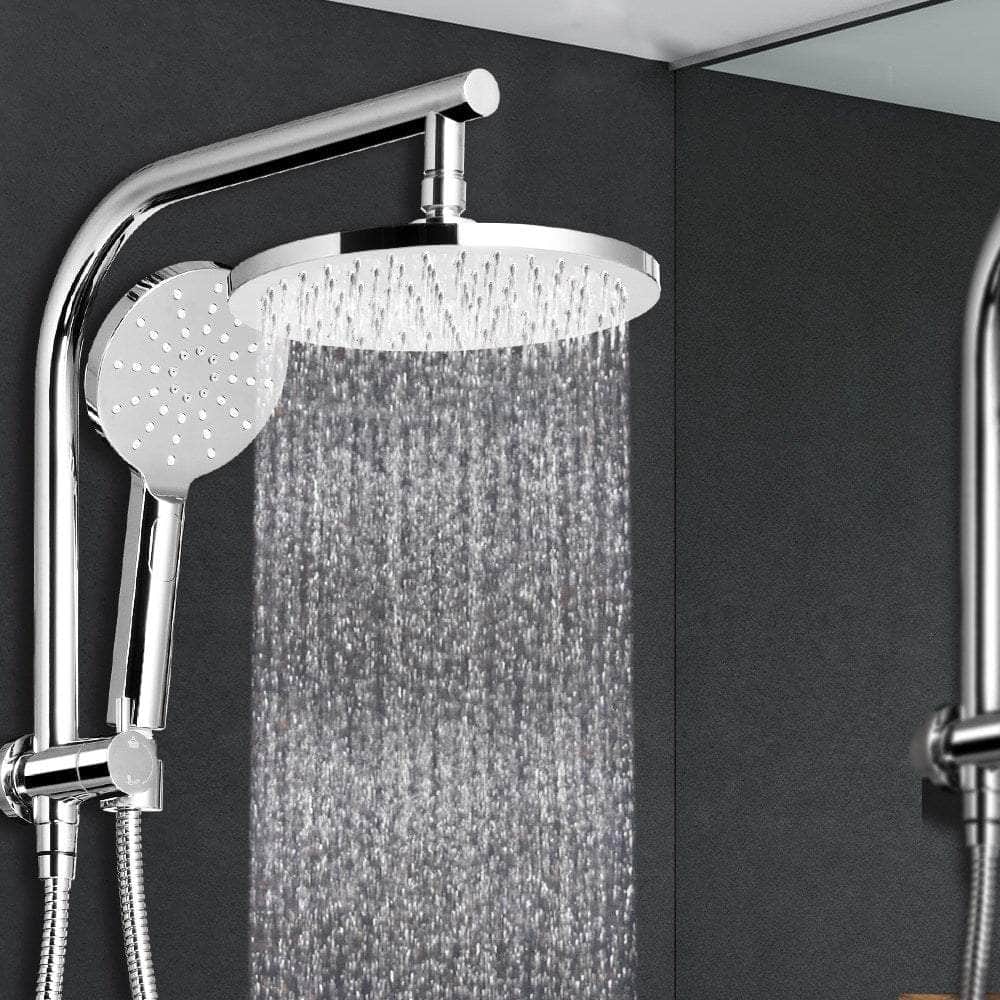 Chrome Handheld Round High Pressure Rain Shower Head Set
