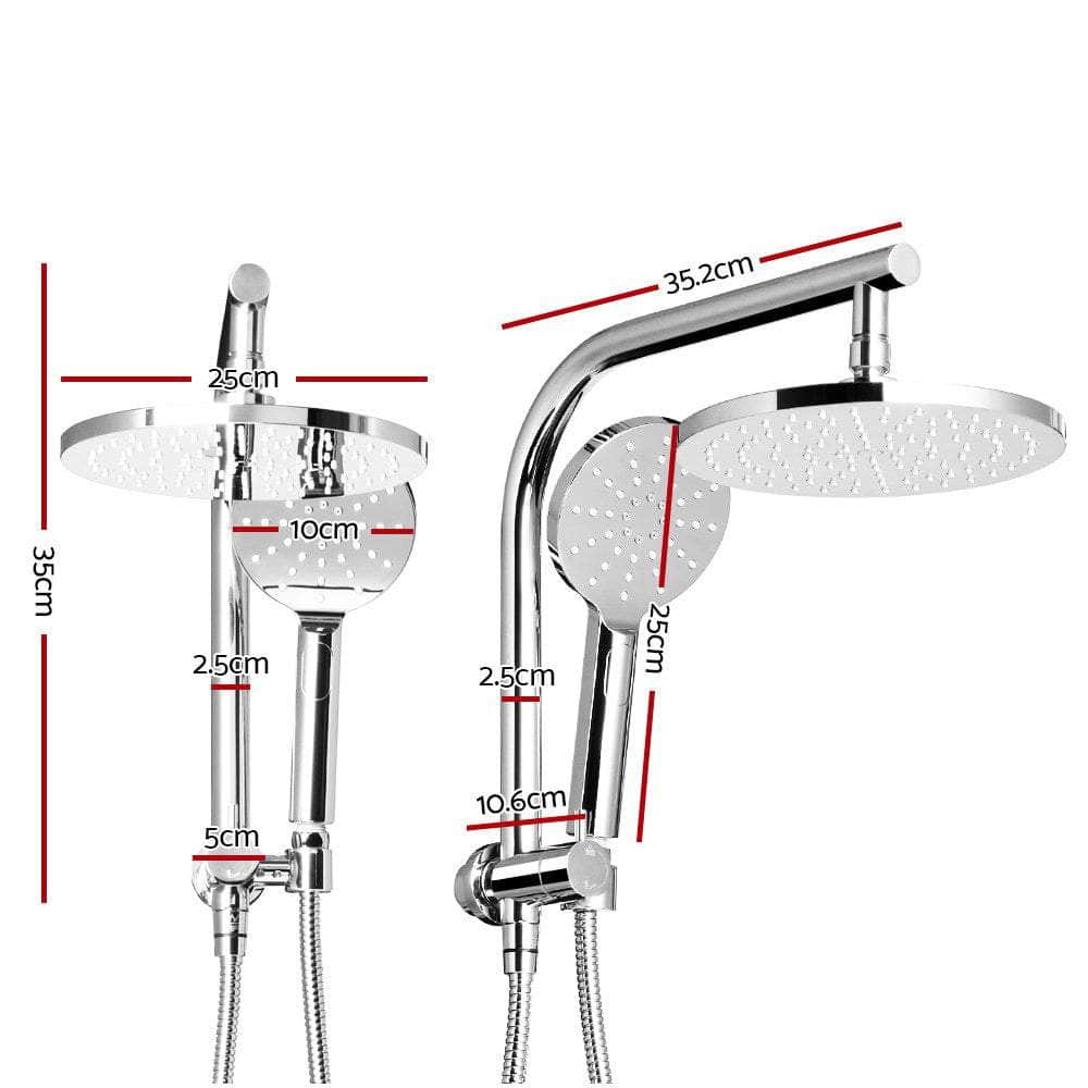 Chrome Handheld Round High Pressure Rain Shower Head Set
