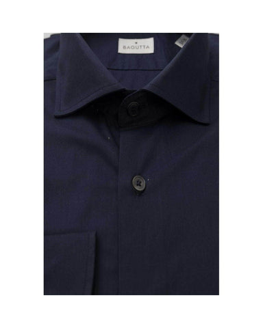 Classic Black/Blue/White Bagutta Men'S Cotton Shirt