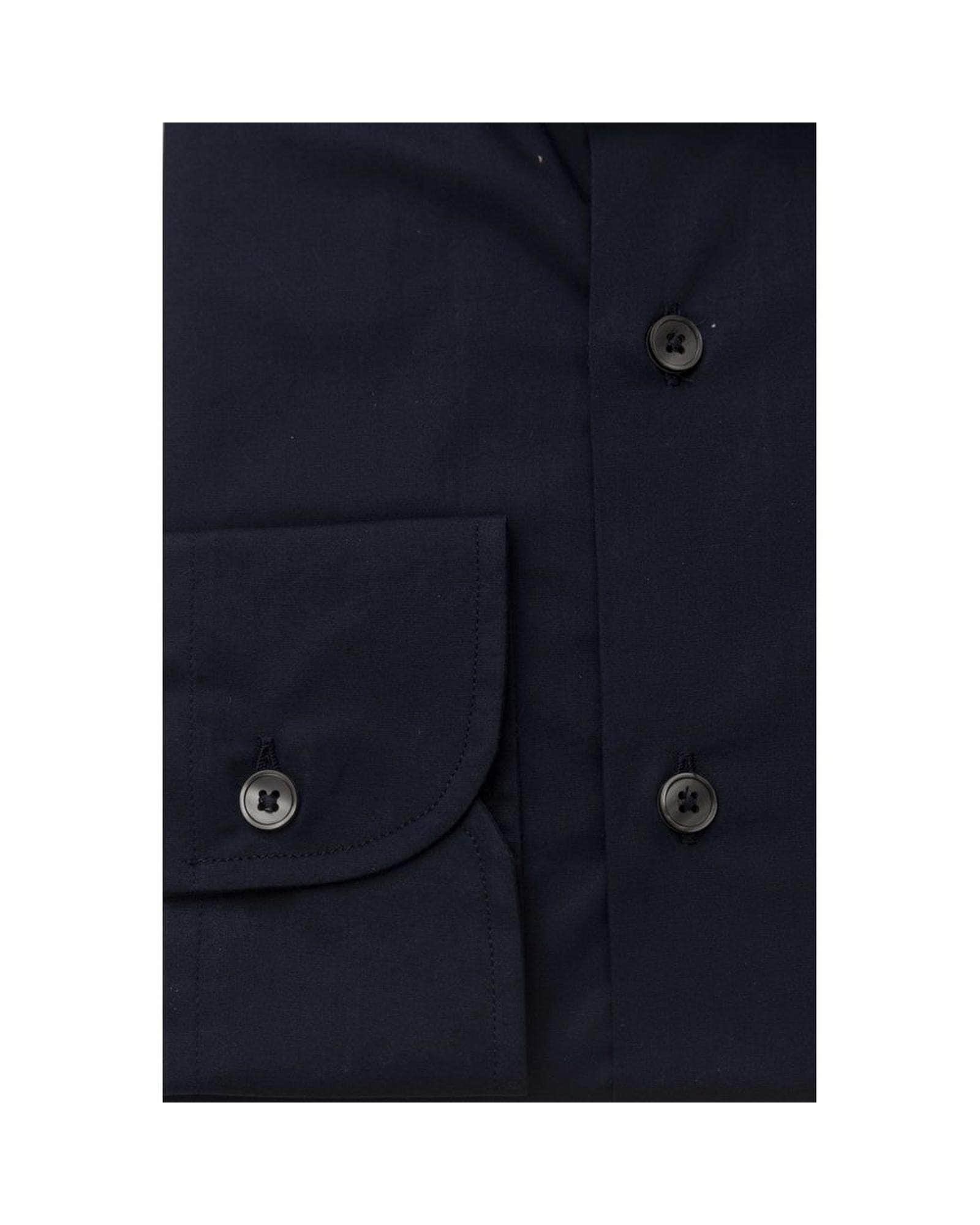 Classic Black/Blue/White Bagutta Men'S Cotton Shirt