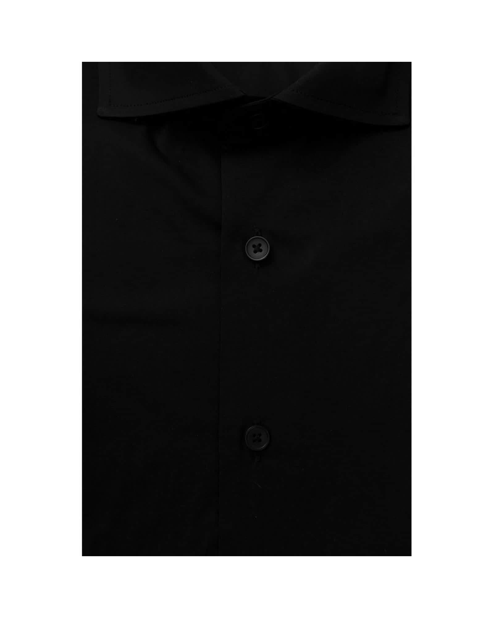 Classic Black/Blue/White Bagutta Men'S Cotton Shirt