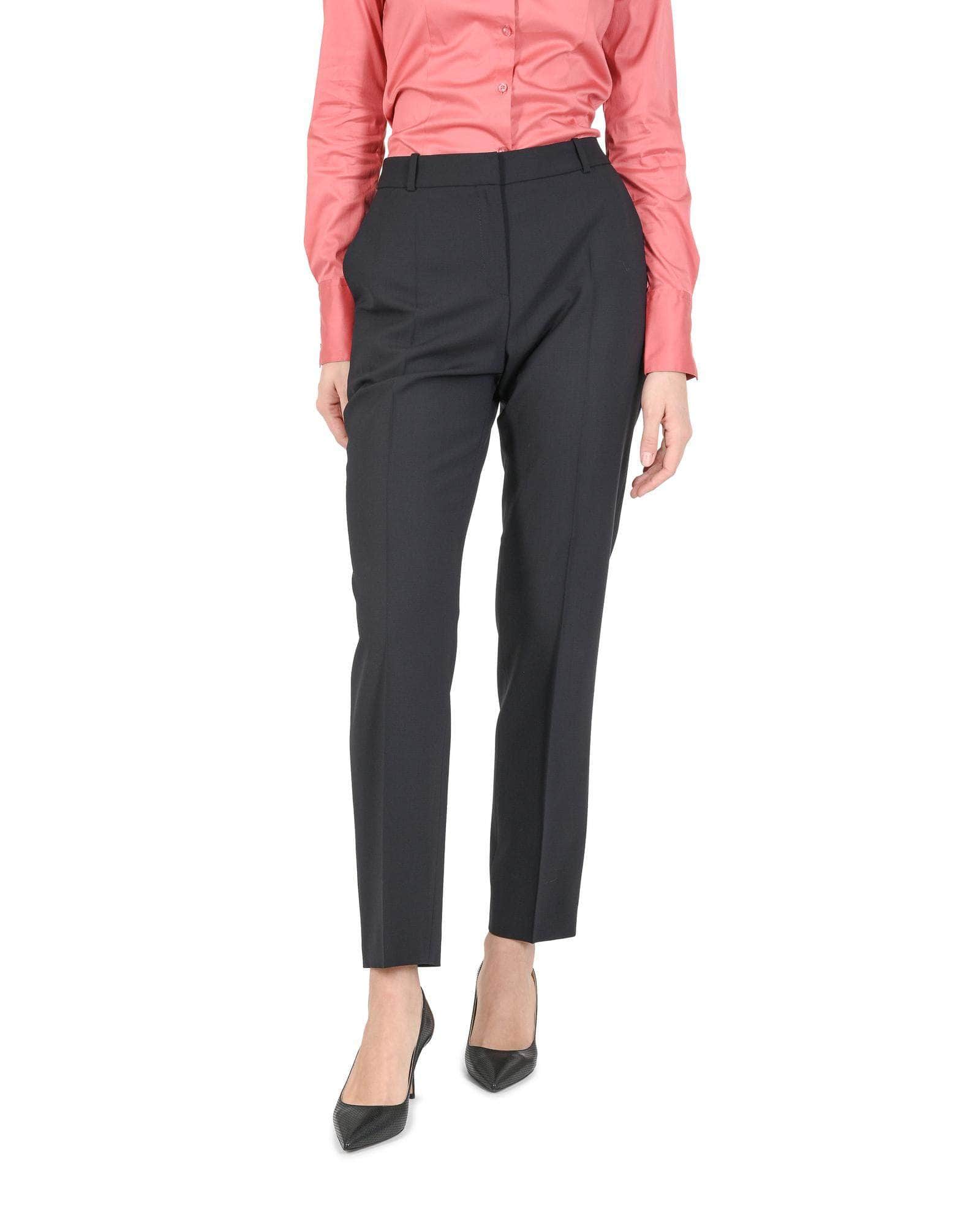 Classic Black Elegance Hugo Boss Women'S Wool Blend Trousers