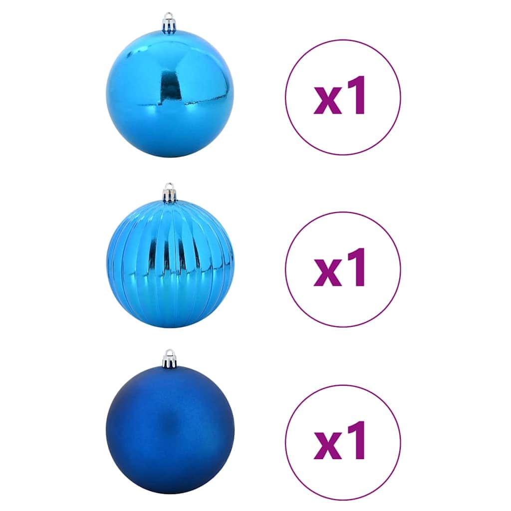 Classic Christmas Bauble Set 3 pcs Blue - Designer Finish - Stylish