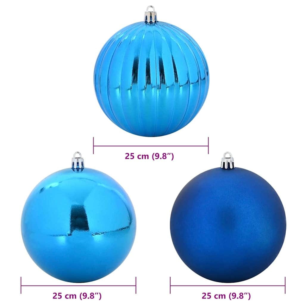 Classic Christmas Bauble Set 3 pcs Blue - Designer Finish - Stylish