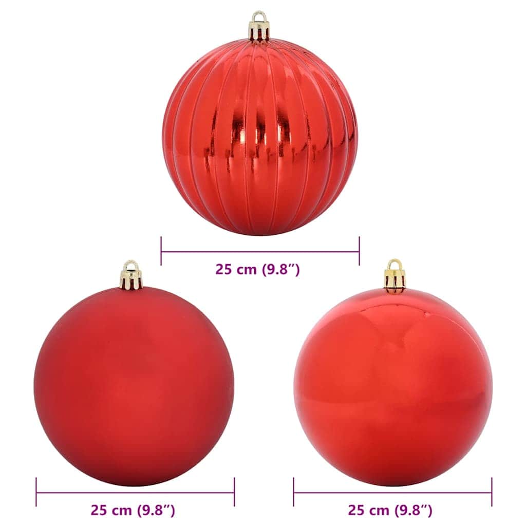 Classic Christmas Bauble Set 3 pcs Red - Home Dacor Essential