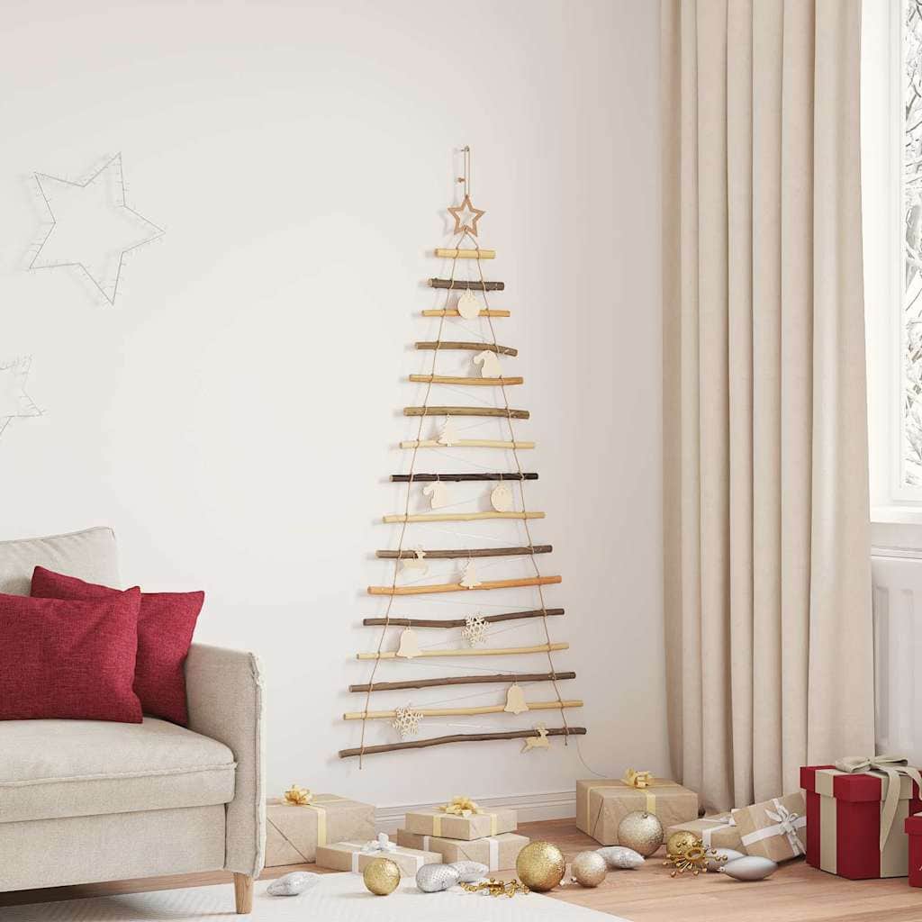 Classic Christmas Tree with 80 LEDs Natural 150cm Solid Ash wood - Soft