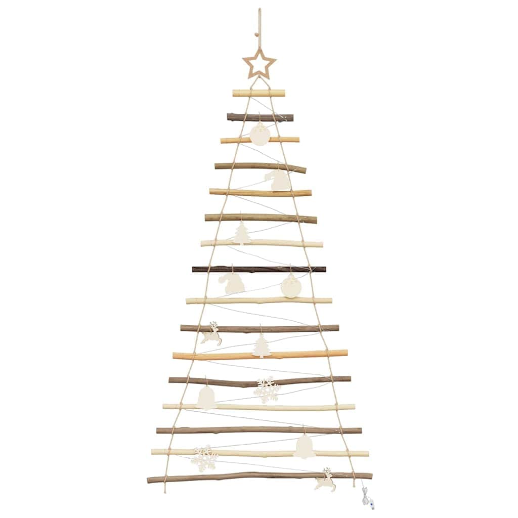 Classic Christmas Tree with 80 LEDs Natural 150cm Solid Ash wood - Soft