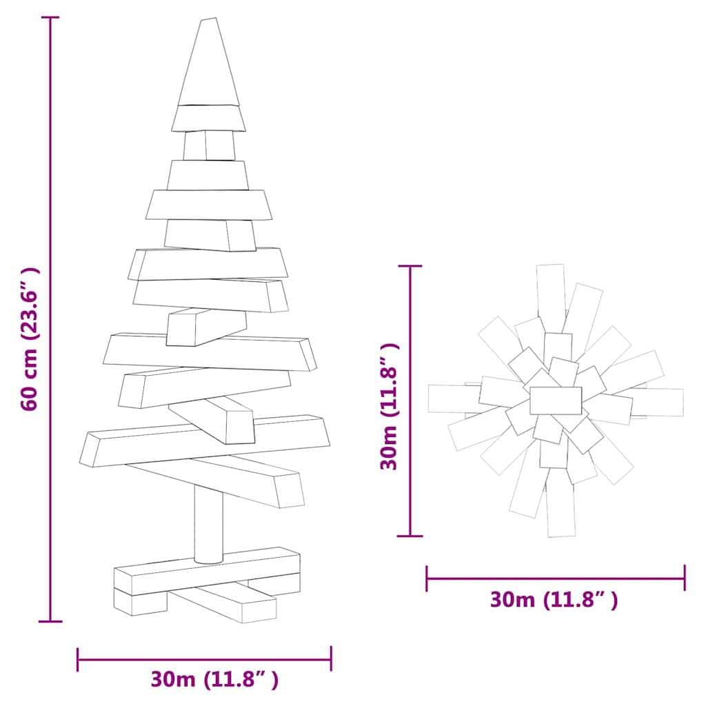 Classic Christmas Trees with Stand Brown 60cm Solid pine wood - Premium
